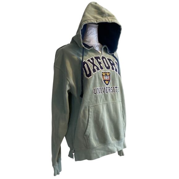 Oxford University Green College Crest Coat Of Arms Long Y2K Hoodie Size Large - Picture 3 of 16